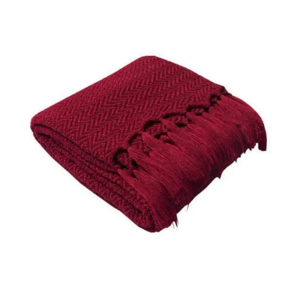 Warm Cozy Knitted Throw Blankets Red 130cm X160cm