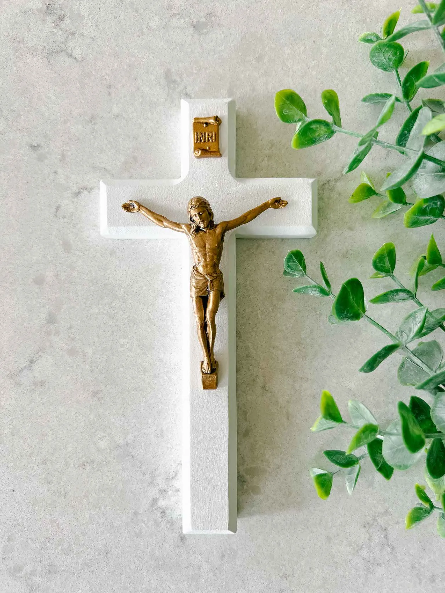 White Wood Crucifix