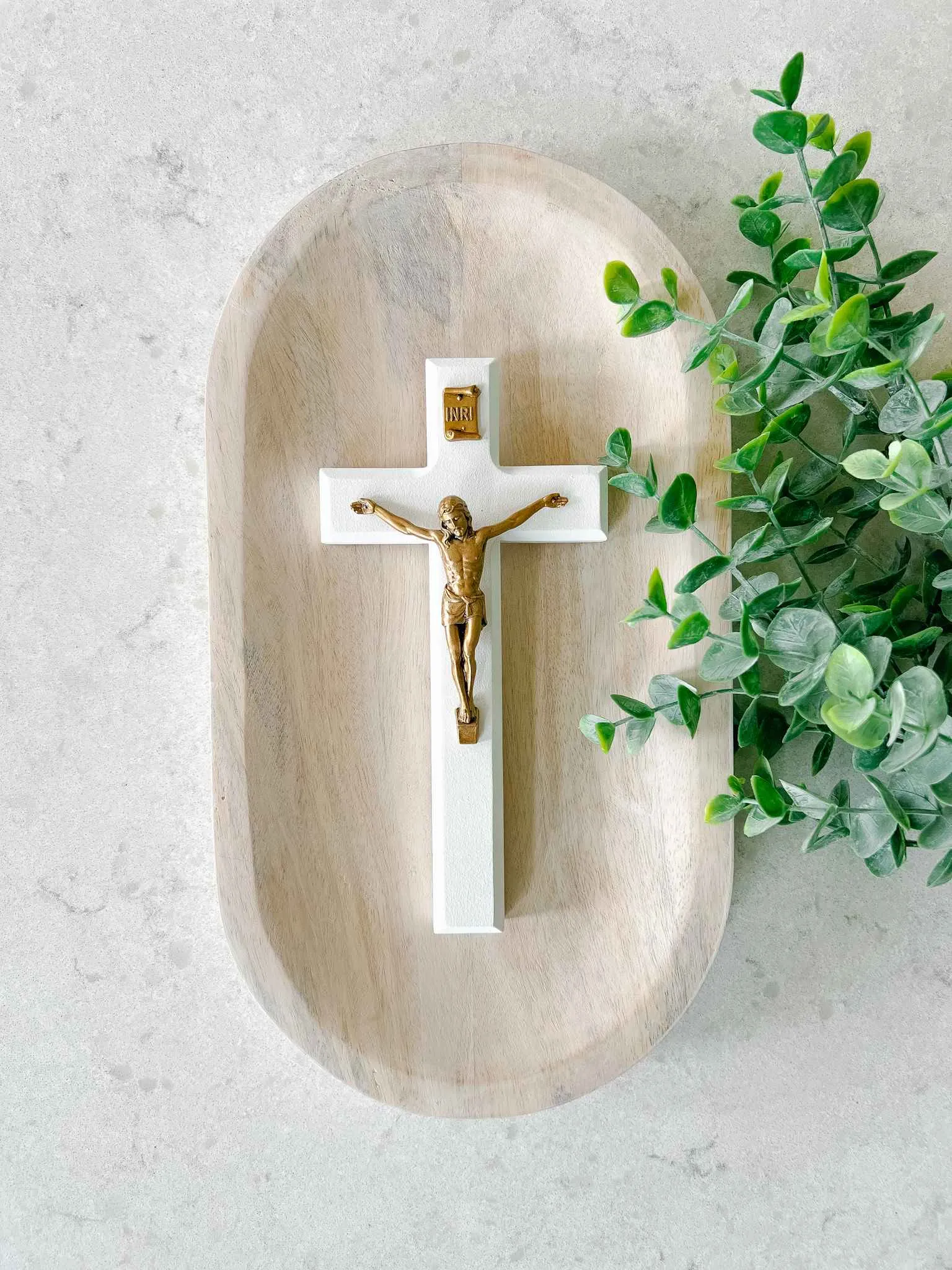 White Wood Crucifix