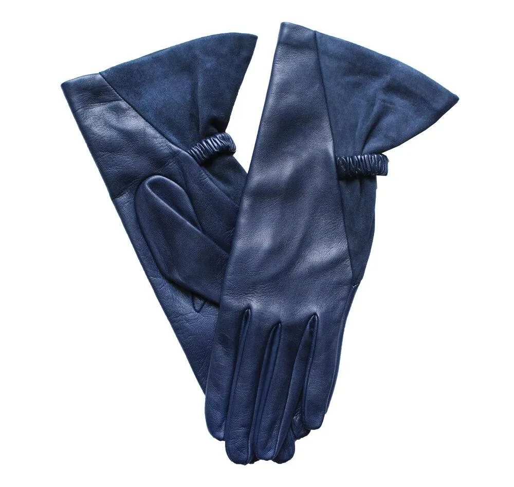 Wren - Women's Silk Lined Suede and Leather Gloves