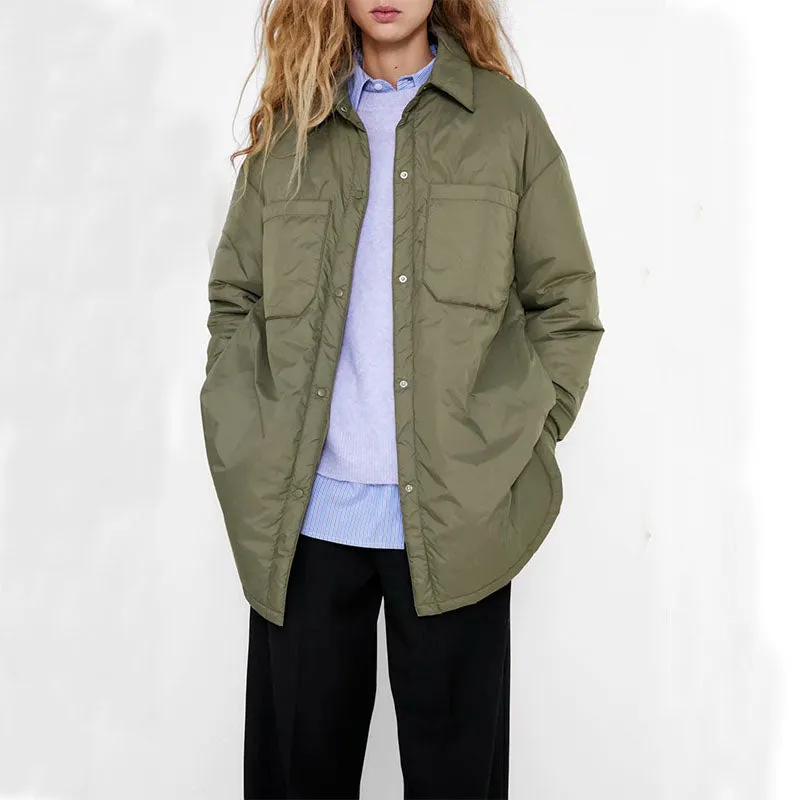 Za Women's Shirts Jackets Thin Parka Oversize