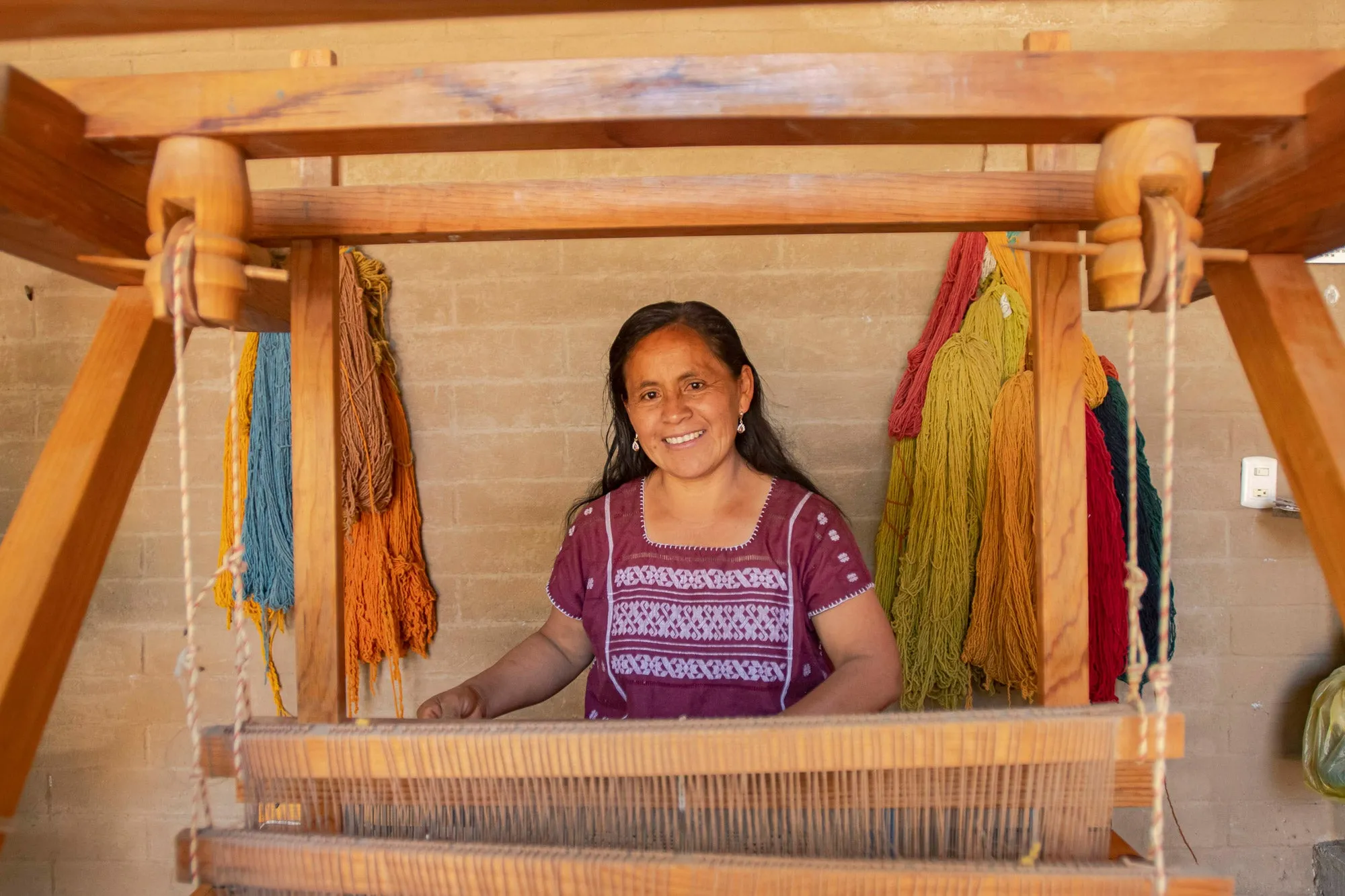 Zapotec Handwoven Rebozo Shawl in Black and Fuchsia - Zapotec Fiesta in Fuchsia | NOVICA